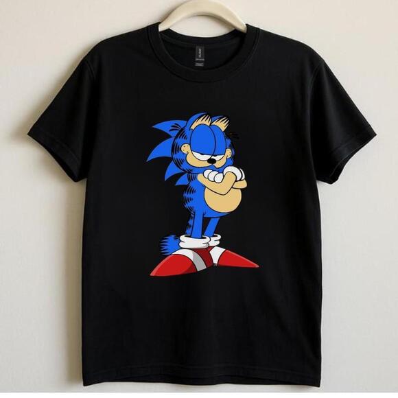 Tops - Sonic The Hedgehog Black Cotton T-Shirt